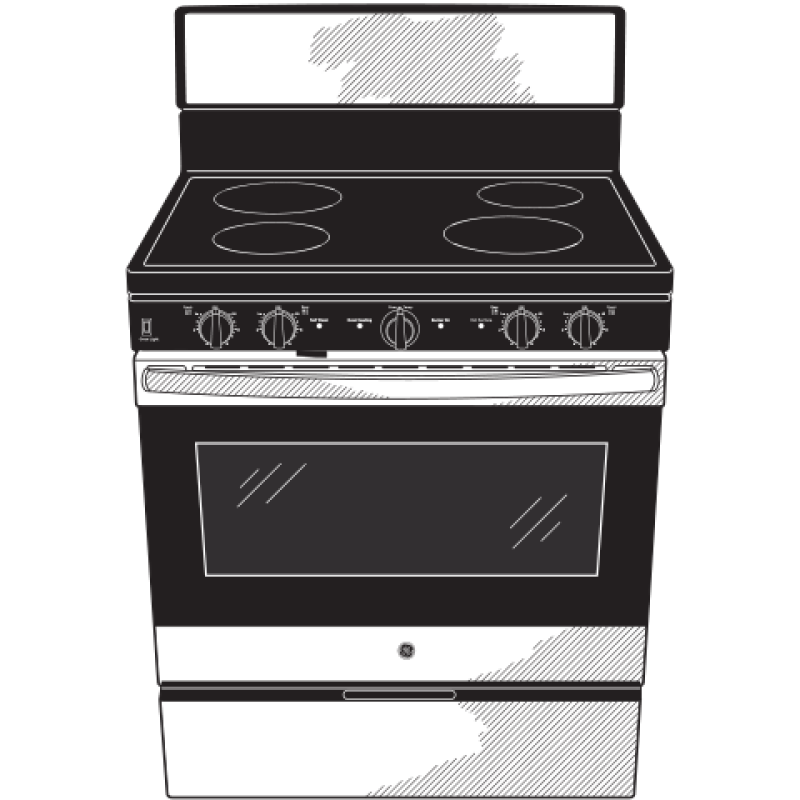 30” Free-standing Electric Radiant Smooth Cooktop Range JB480SMSS