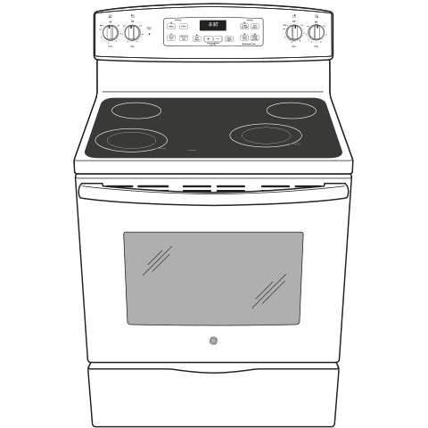 30" Free-Standing Electric Range JB645DKBB