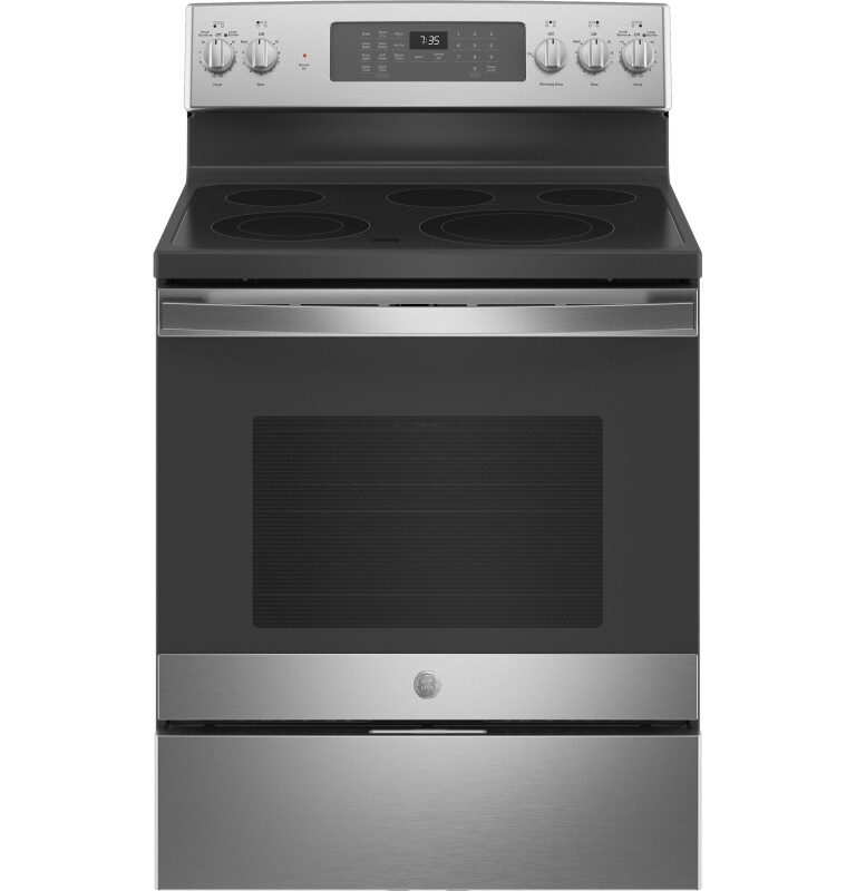 GE 30" Free-Standing Electric Convection Range with No Preheat Air Fry Stainless Steel JB735SPSS Picture 1
