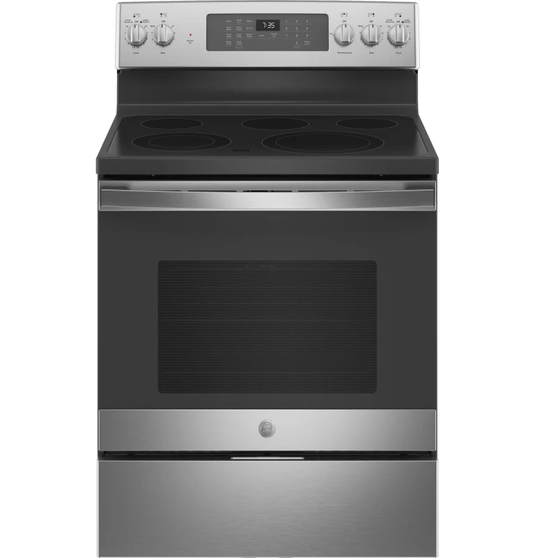 GE 30" Free-Standing Electric Convection Range with No Preheat Air Fry Stainless Steel JB735SPSS Picture 1