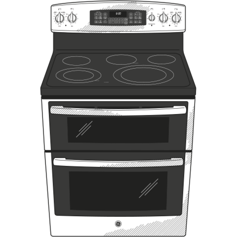 30" Free-Standing Electric Double Oven Range JB850SFSS