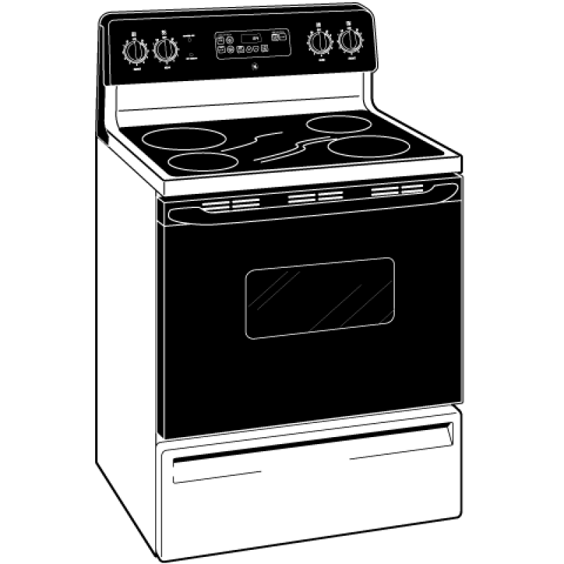 30" Free-Standing CleanDesign Electric Range JBP62BKWH