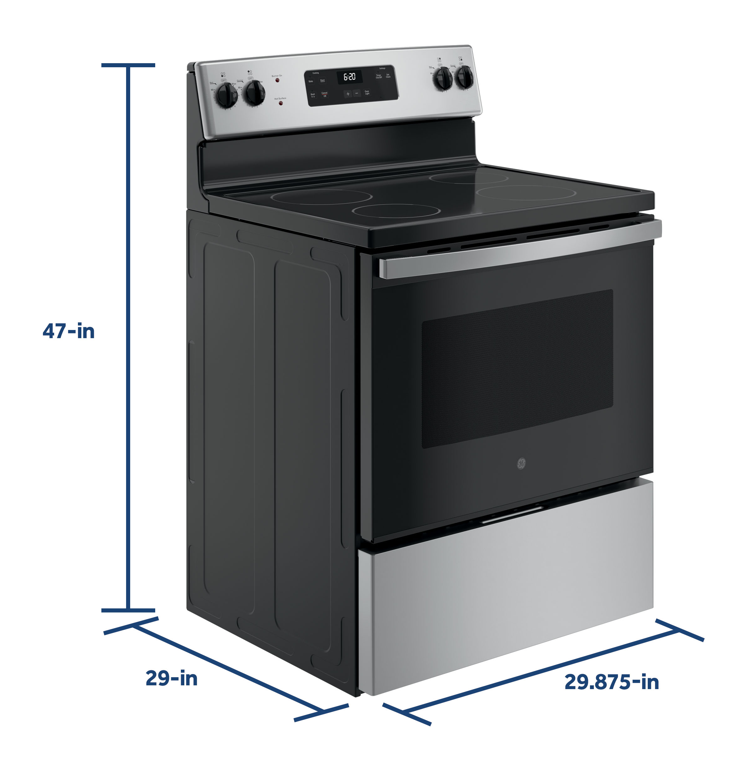 30” Free-standing Electric Radiant Smooth Cooktop Range JBS62RWSS