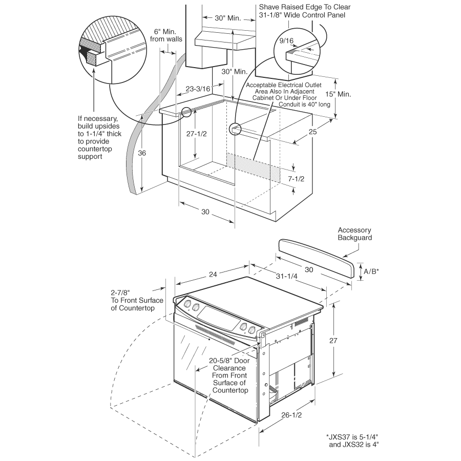 30" Drop-In Electric Range JD968TKWW