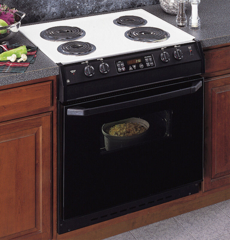 30" Drop-In Electric Range with Self-Cleaning Oven and Black Glass Oven Door JDP36BWAD