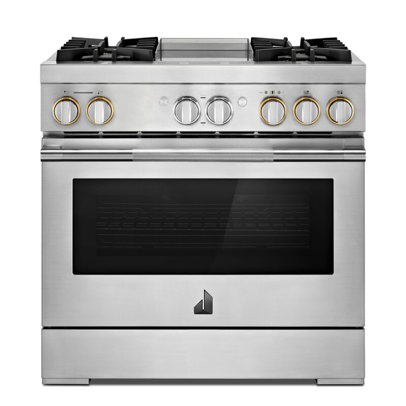 JennAir RISE™ 36" Dual-Fuel Professional Range with Chrome-Infused Griddle Stainless Steel JDRP536HL Picture 1