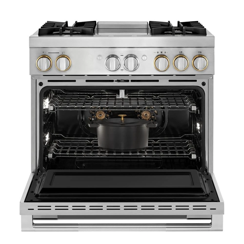 RISE™ 36" Dual-Fuel Professional Range with Chrome-Infused Griddle JDRP536HL