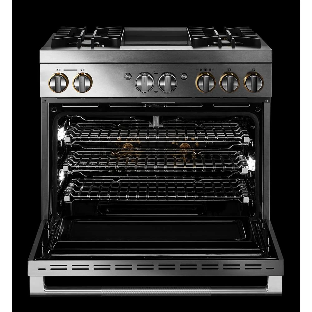 RISE™ 36" Dual-Fuel Professional Range with Chrome-Infused Griddle JDRP536HL