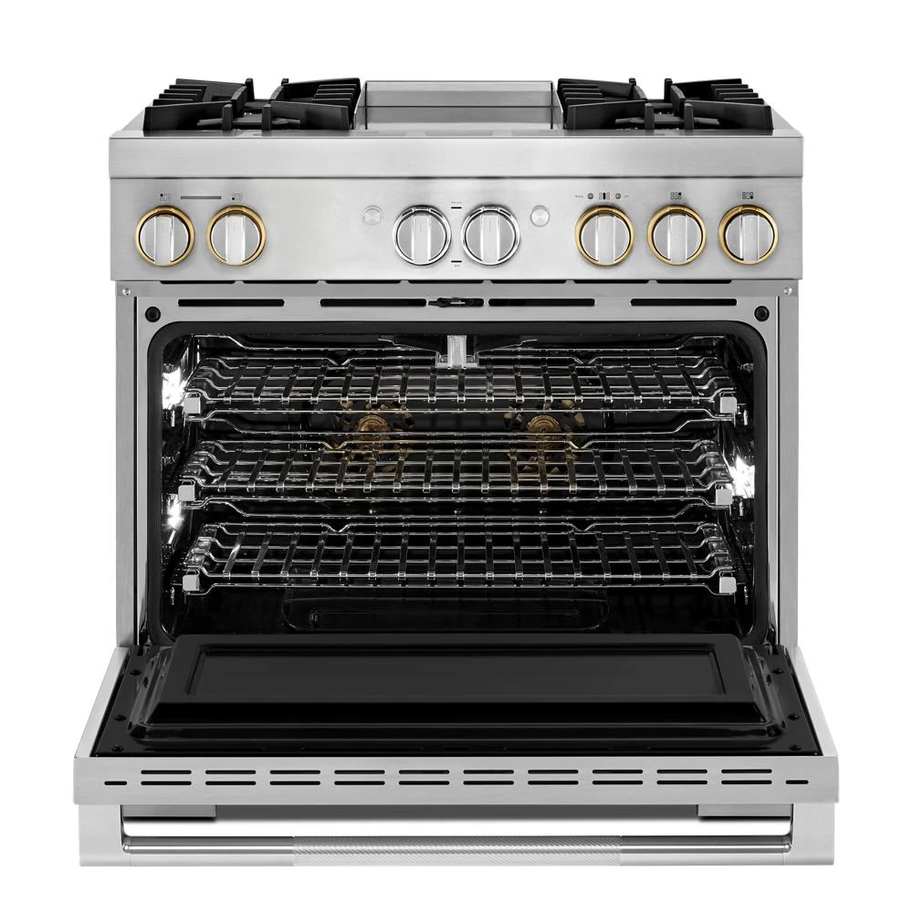 RISE™ 36" Dual-Fuel Professional Range with Chrome-Infused Griddle JDRP536HL