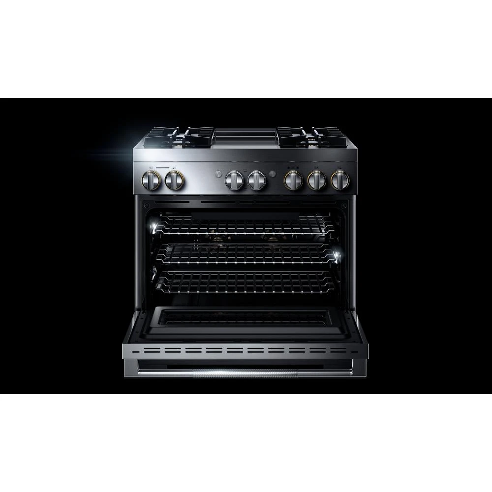 RISE™ 36" Dual-Fuel Professional Range with Chrome-Infused Griddle JDRP536HL