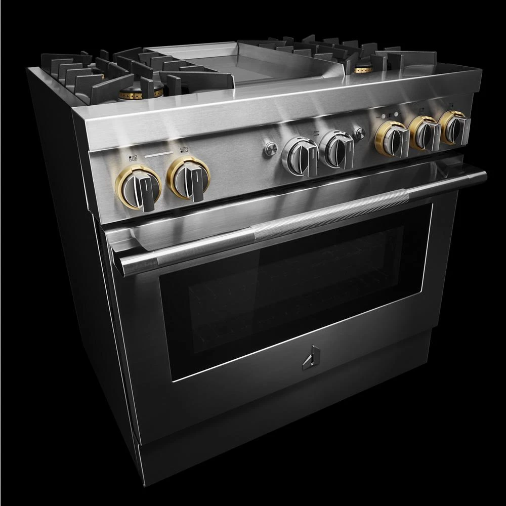 RISE™ 36" Dual-Fuel Professional Range with Chrome-Infused Griddle JDRP536HL