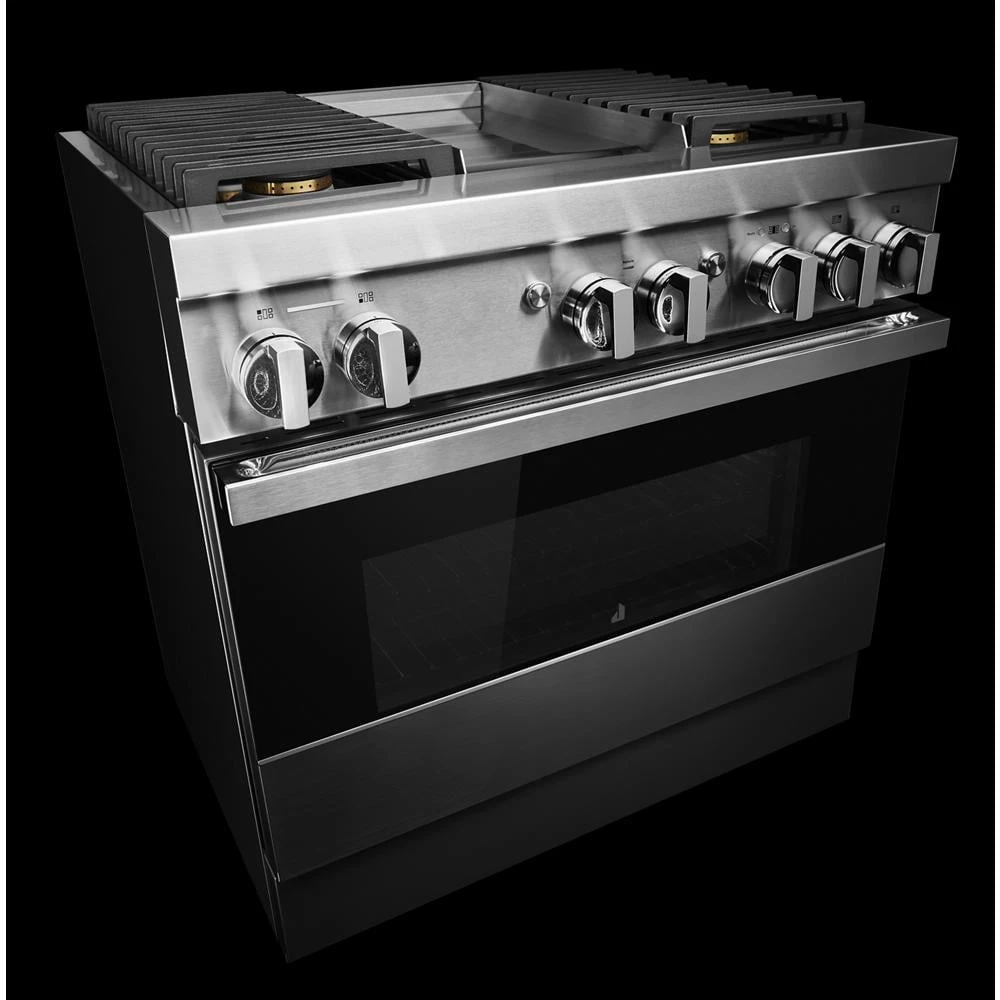 NOIR™ 36" Dual-Fuel Professional Range with Chrome-Infused Griddle JDRP536HM