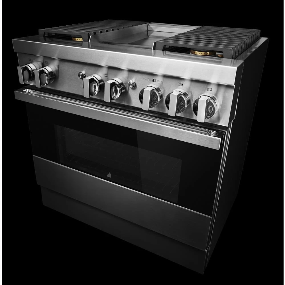NOIR™ 36" Dual-Fuel Professional Range with Chrome-Infused Griddle JDRP536HM
