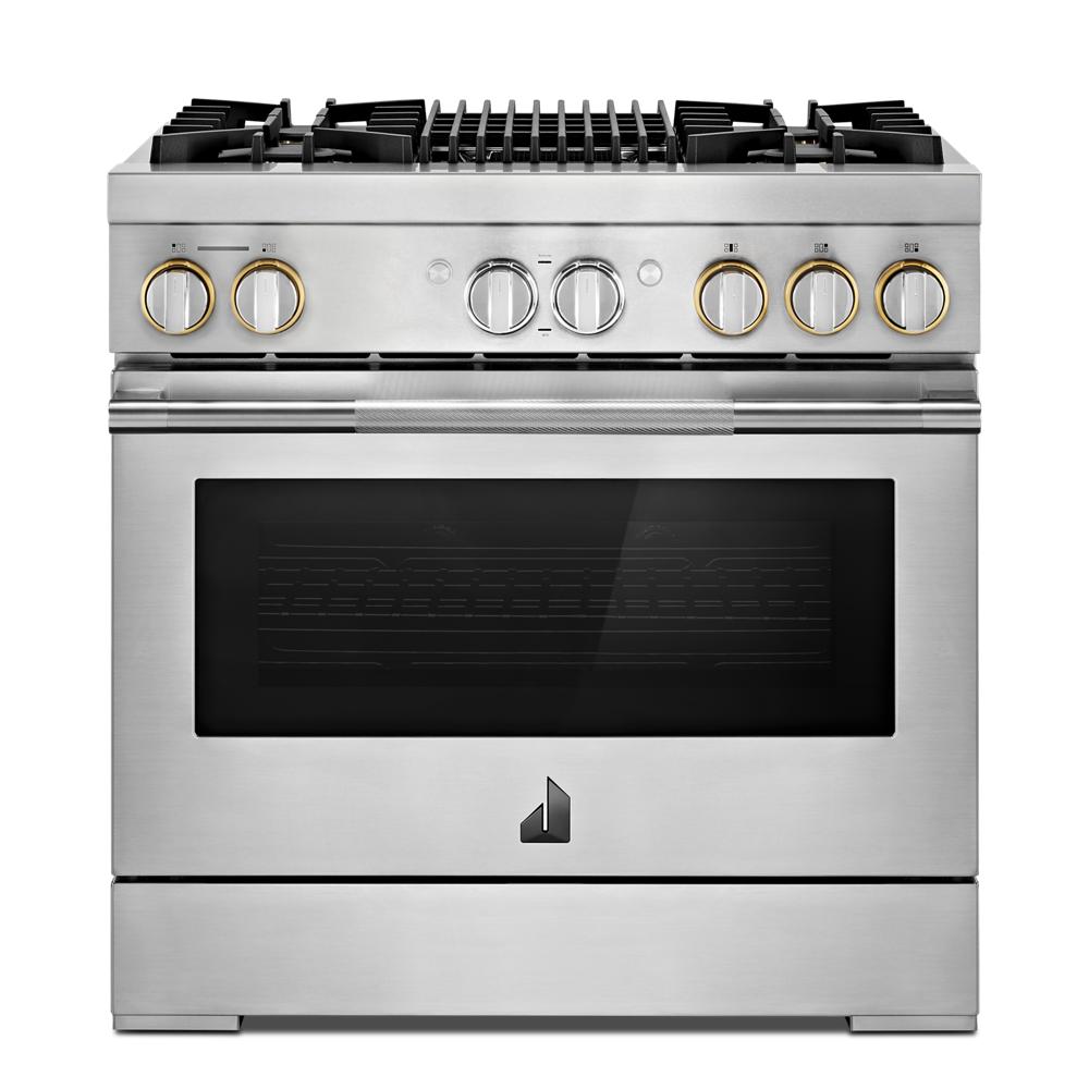 JennAir RISE™ 36" Dual-Fuel Professional Range with Gas Grill Stainless Steel JDRP636HL Picture 1