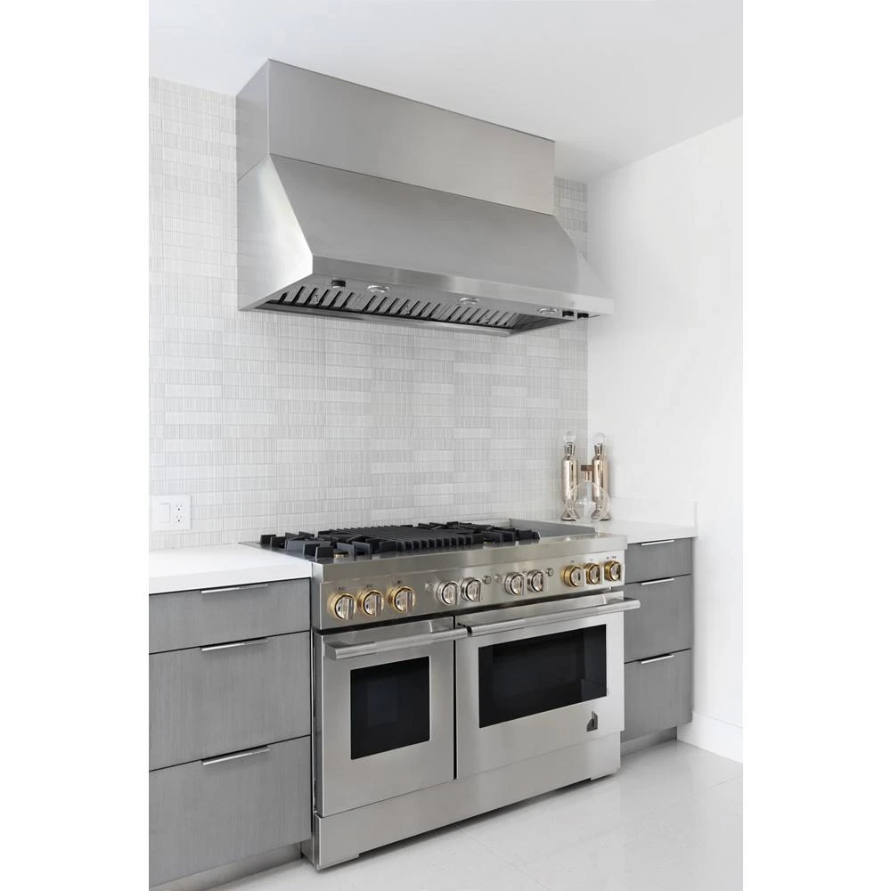 RISE™ 48" Dual-Fuel Professional-Style Range with Chrome-Infused Griddle and Grill JDRP748HL