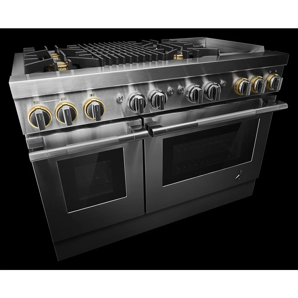 RISE™ 48" Dual-Fuel Professional-Style Range with Chrome-Infused Griddle and Grill JDRP748HL