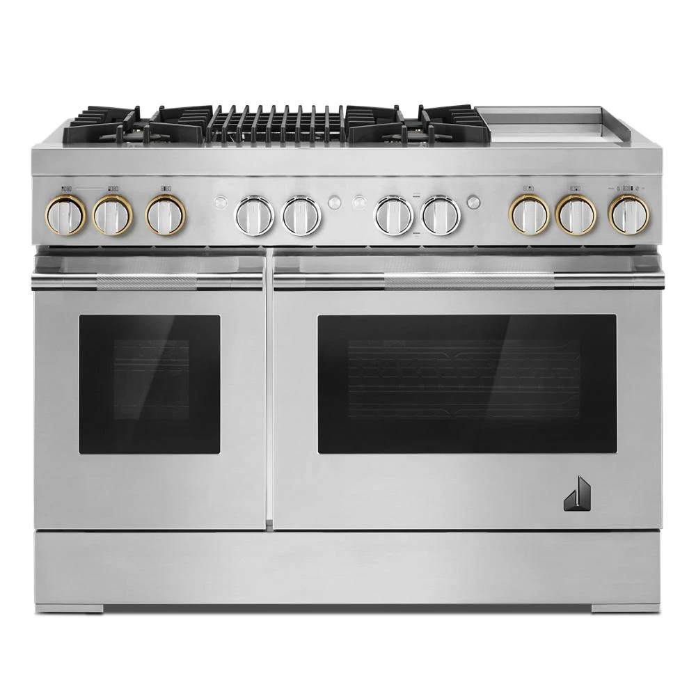 RISE™ 48" Dual-Fuel Professional-Style Range with Chrome-Infused Griddle and Grill JDRP748HL