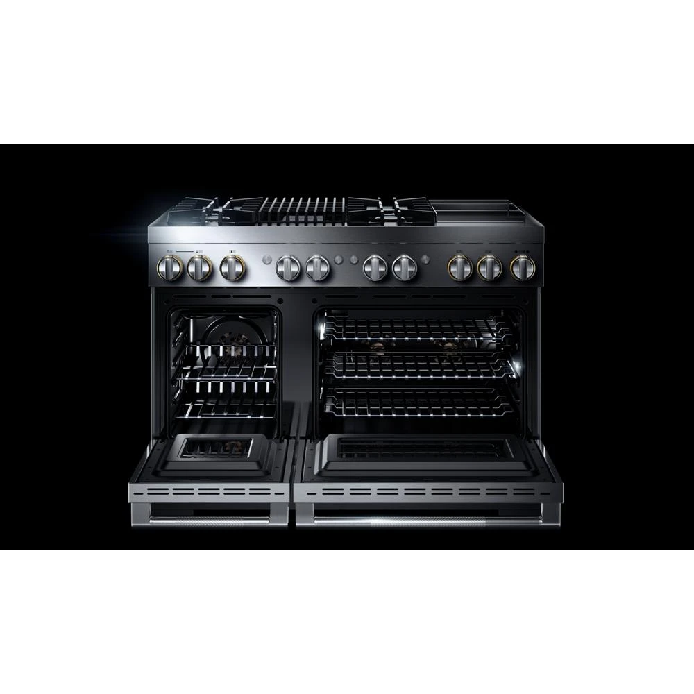 RISE™ 48" Dual-Fuel Professional-Style Range with Chrome-Infused Griddle and Grill JDRP748HL