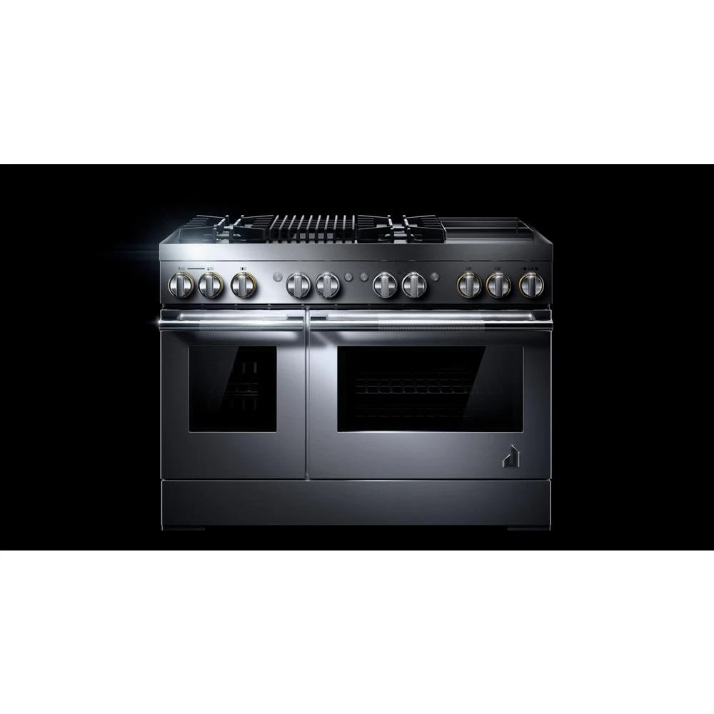 RISE™ 48" Dual-Fuel Professional-Style Range with Chrome-Infused Griddle and Grill JDRP748HL