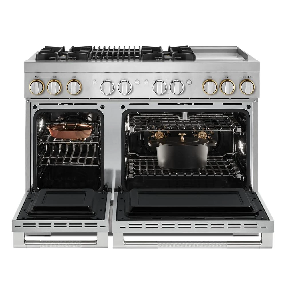 RISE™ 48" Dual-Fuel Professional-Style Range with Chrome-Infused Griddle and Grill JDRP748HL