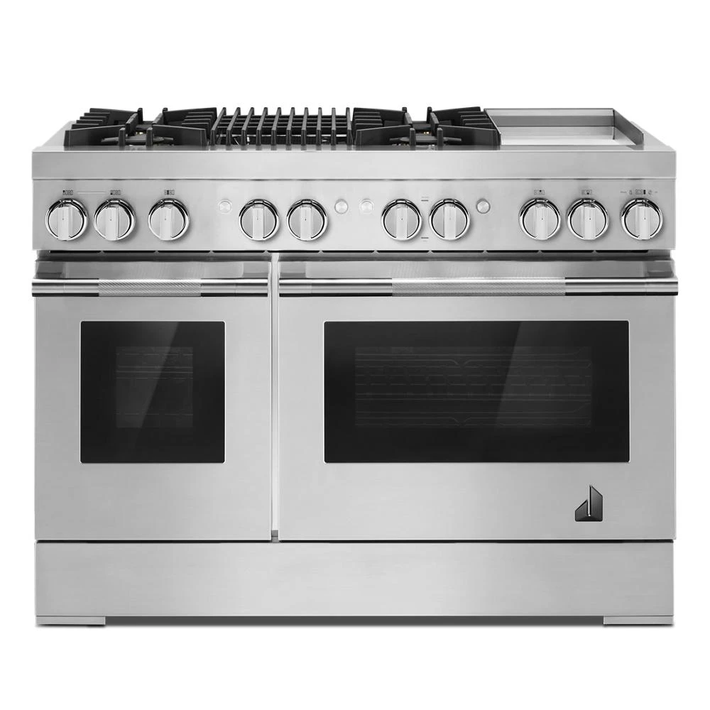 RISE™ 48" Dual-Fuel Professional-Style Range with Chrome-Infused Griddle and Grill JDRP748HL