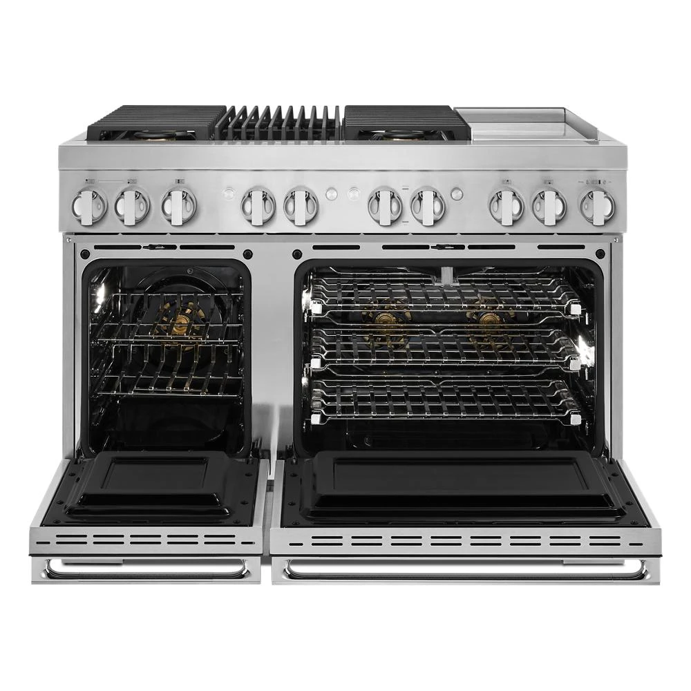NOIR™ 48" Dual-Fuel Professional-Style Range with Chrome-Infused Griddle and Grill JDRP748HM