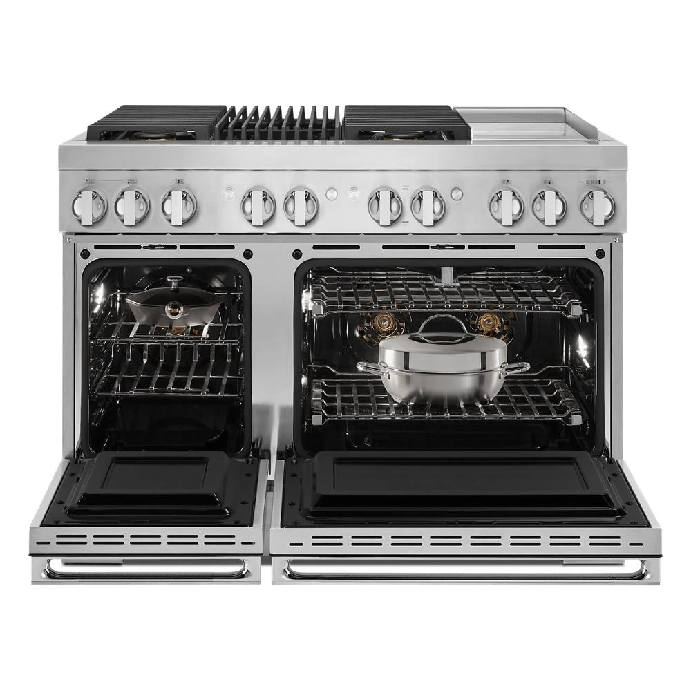 NOIR™ 48" Dual-Fuel Professional-Style Range with Chrome-Infused Griddle and Grill JDRP748HM