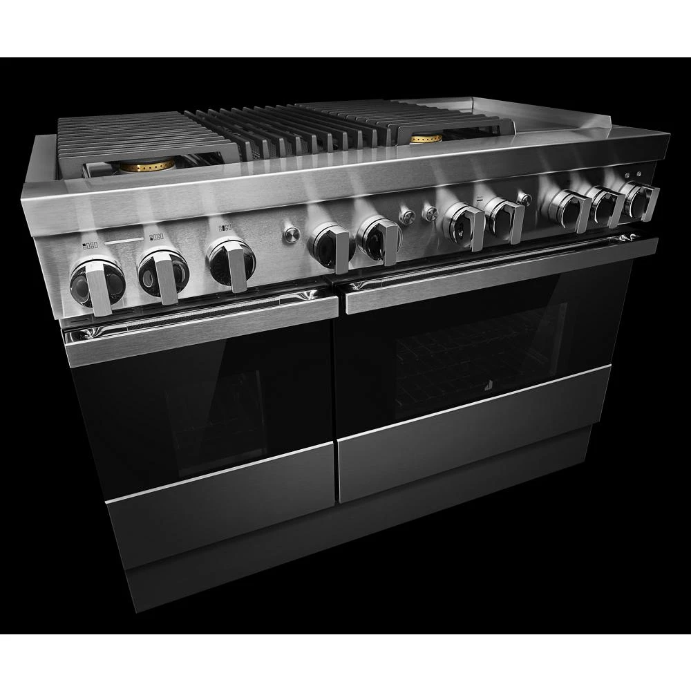 NOIR™ 48" Dual-Fuel Professional-Style Range with Chrome-Infused Griddle and Grill JDRP748HM