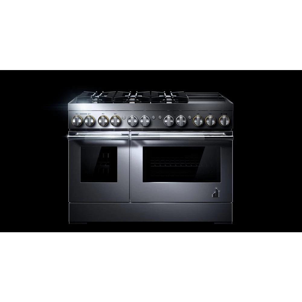 RISE™ 48" Dual-Fuel Professional-Style Range with Chrome-Infused Griddle and Steam Assist JDSP548HL