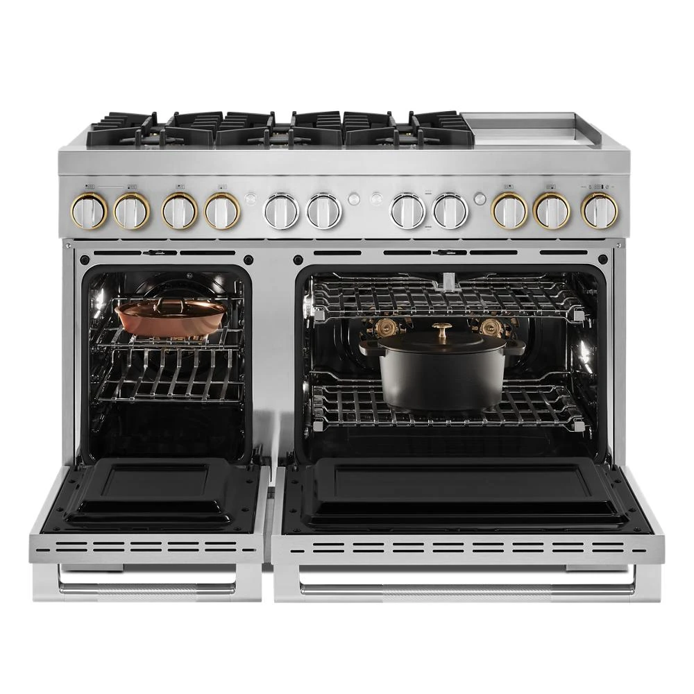 RISE™ 48" Dual-Fuel Professional-Style Range with Chrome-Infused Griddle and Steam Assist JDSP548HL
