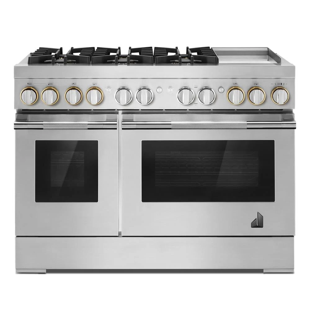 RISE™ 48" Dual-Fuel Professional-Style Range with Chrome-Infused Griddle and Steam Assist JDSP548HL