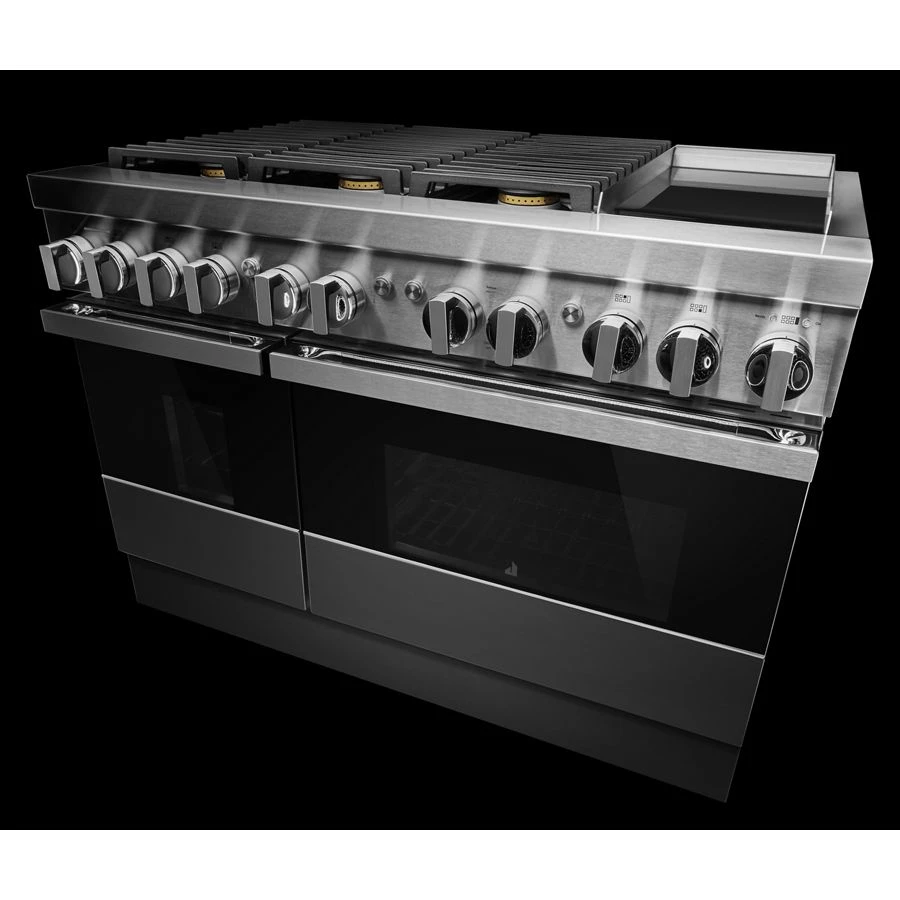 NOIR 48" Dual-Fuel Professional-Style Range with Chrome-Infused Griddle and Steam Assist JDSP548HM