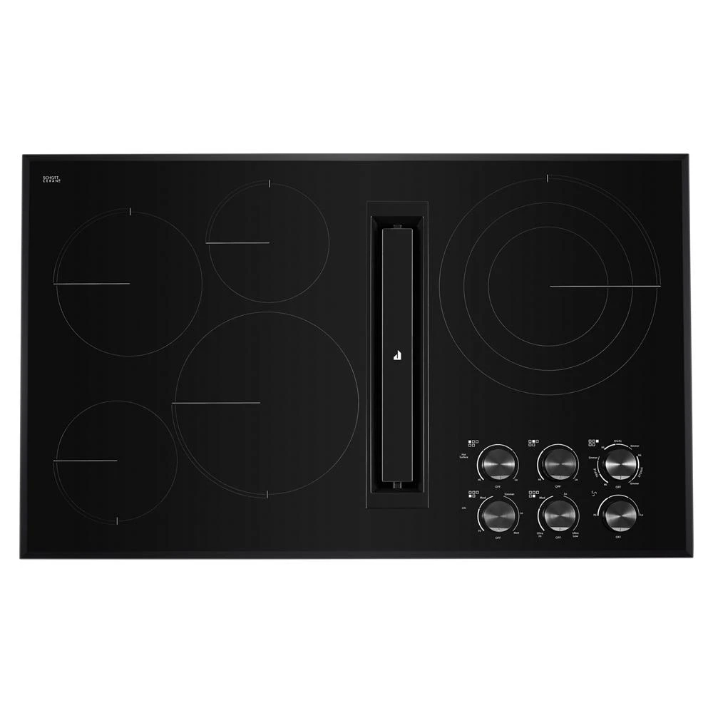 Black Floating Glass 36" JX3™ Electric Downdraft Cooktop JED3536GB
