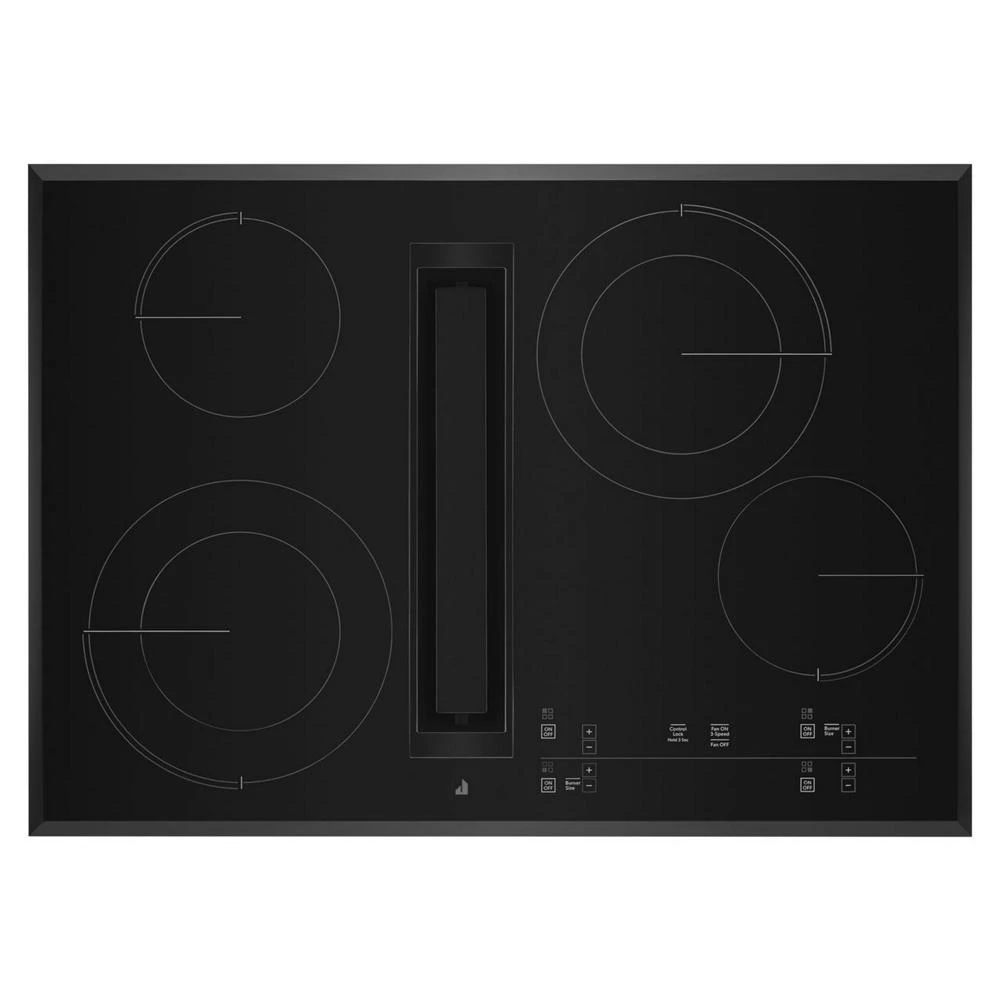 30" Oblivion Glass Electric Radiant Downdraft Cooktop with Tap Touch Controls JED4430KB