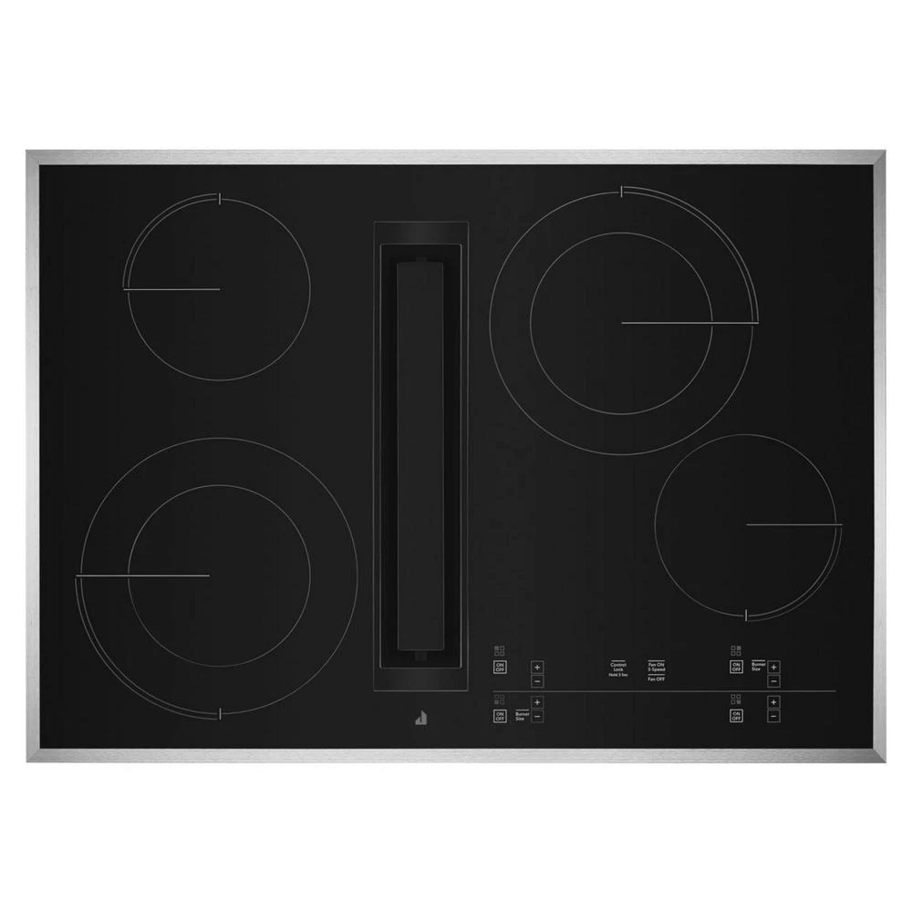 30" Lustre Trim Electric Radiant Downdraft Cooktop with Tap Touch Controls JED4430KS
