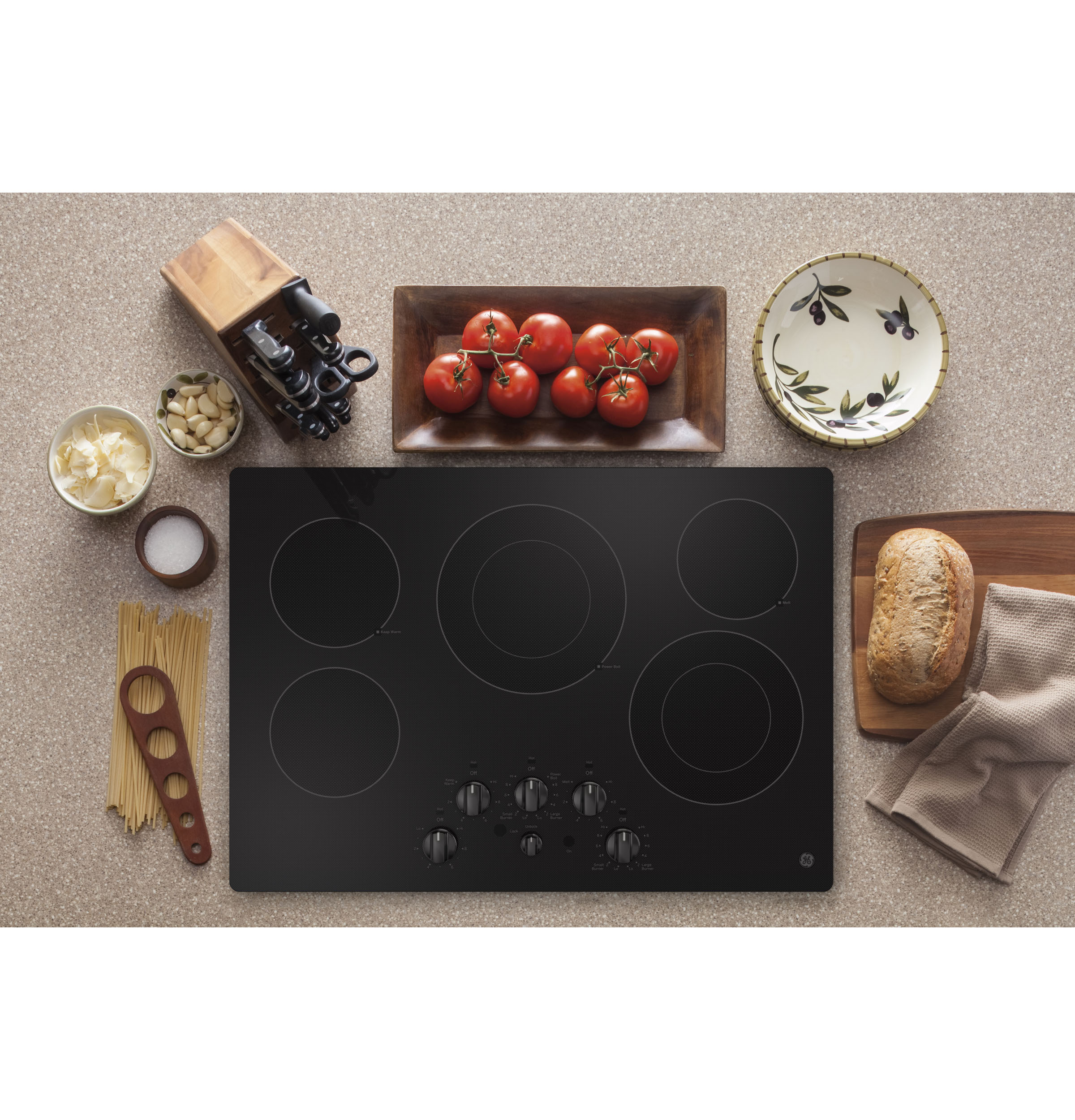 30" Built-In knob Control Electric Cooktop JEP5030DTBB