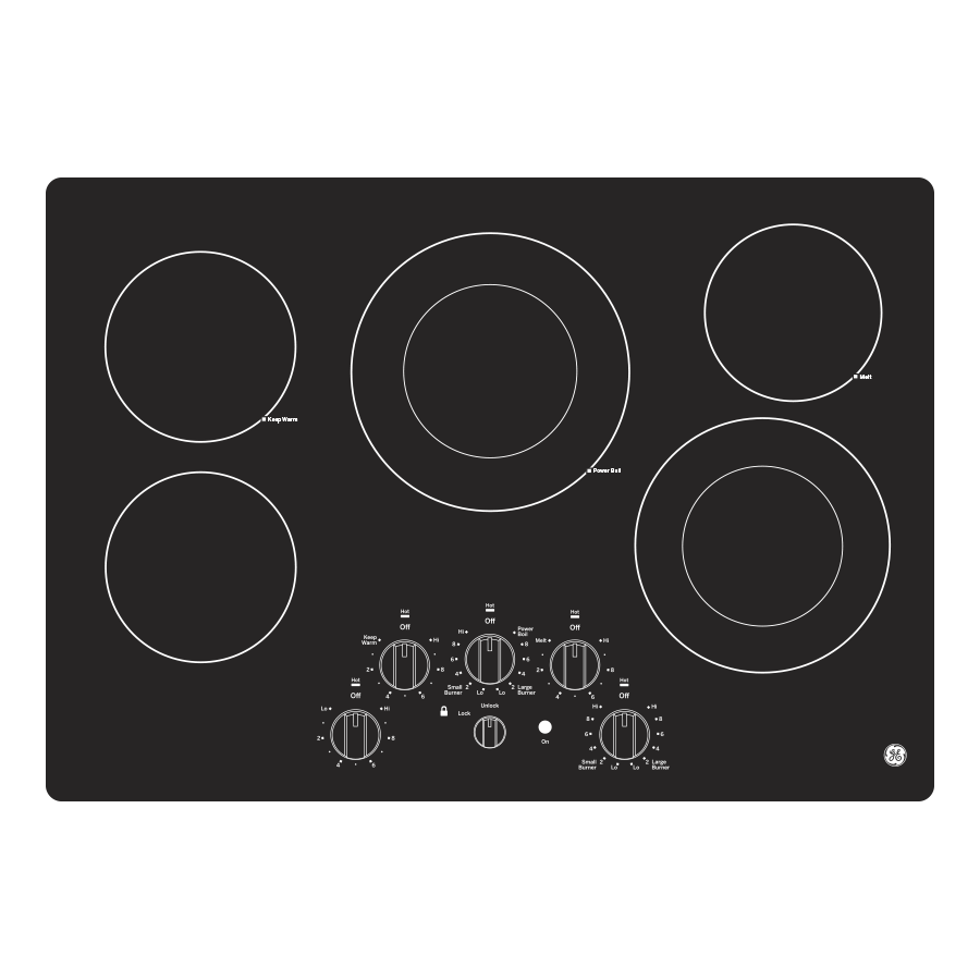 30" Built-In knob Control Electric Cooktop JEP5030DTBB