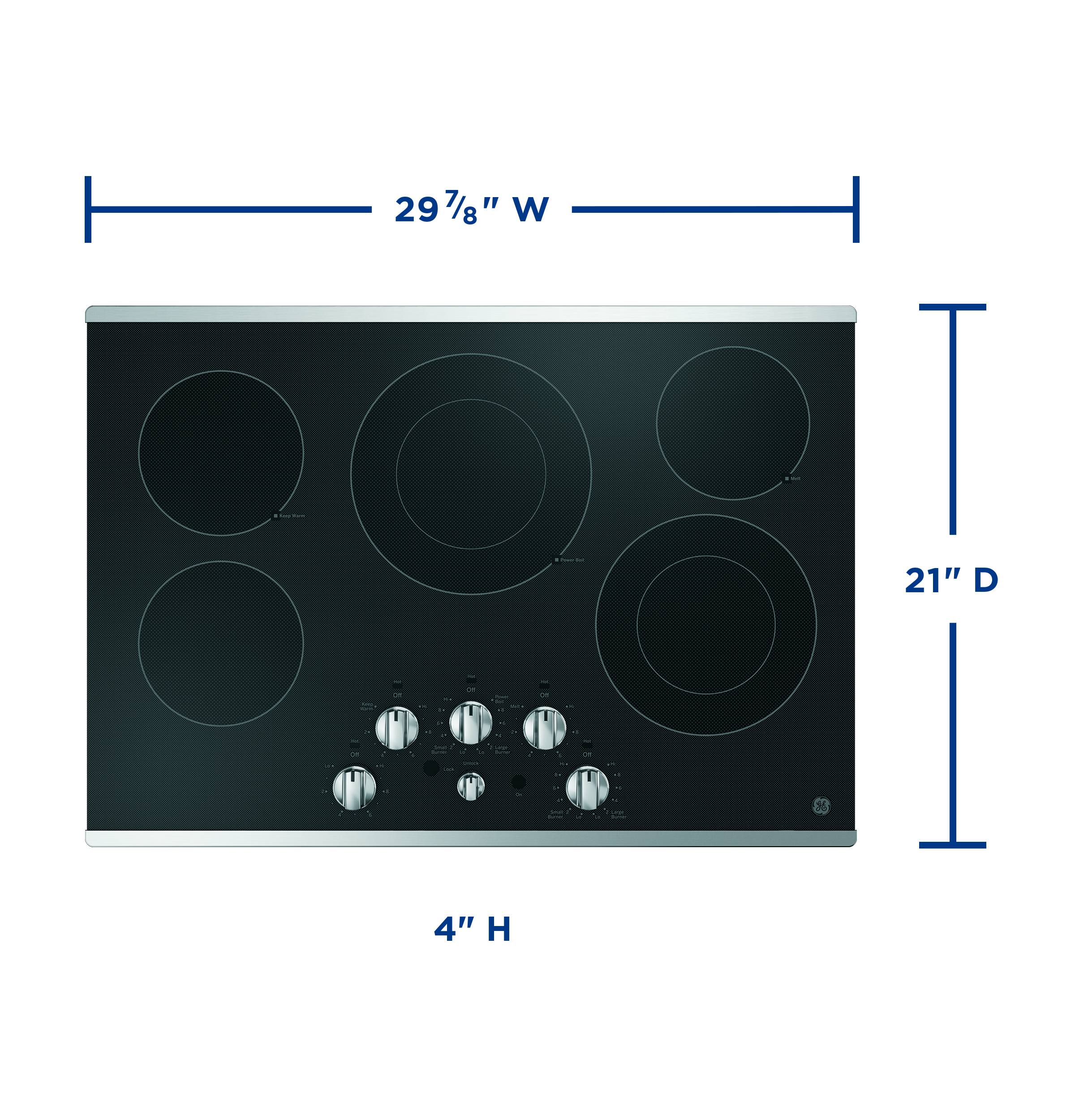 30" Built-In knob Control Electric Cooktop JEP5030STSS
