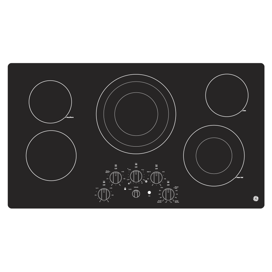 Ge® 36" Built-in Knob Control Electric Cooktop JEP5036DTBB