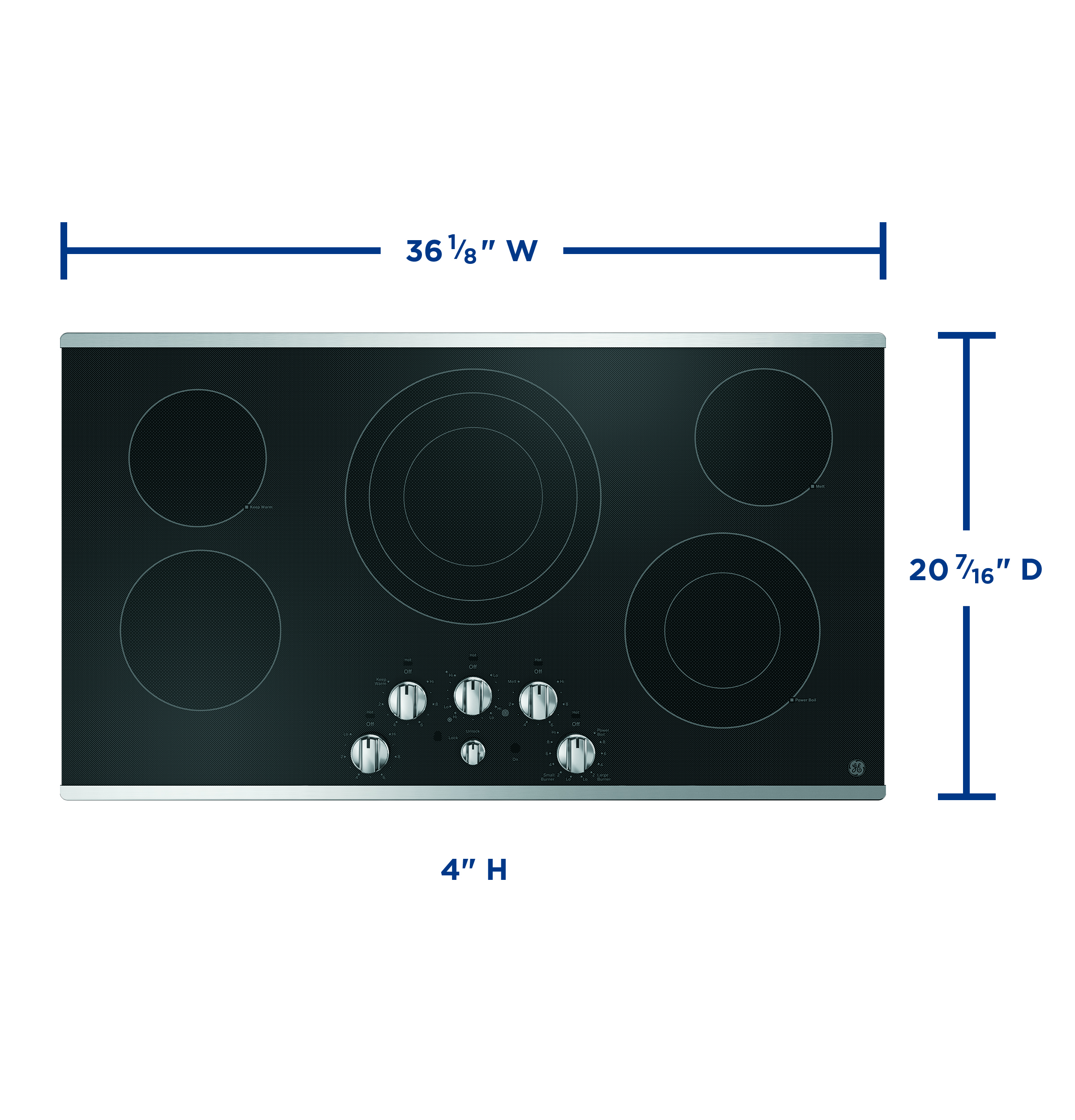 Ge® 36" Built-in Knob Control Electric Cooktop JEP5036STSS