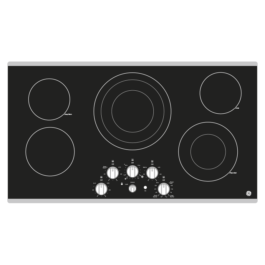 Ge® 36" Built-in Knob Control Electric Cooktop JEP5036STSS