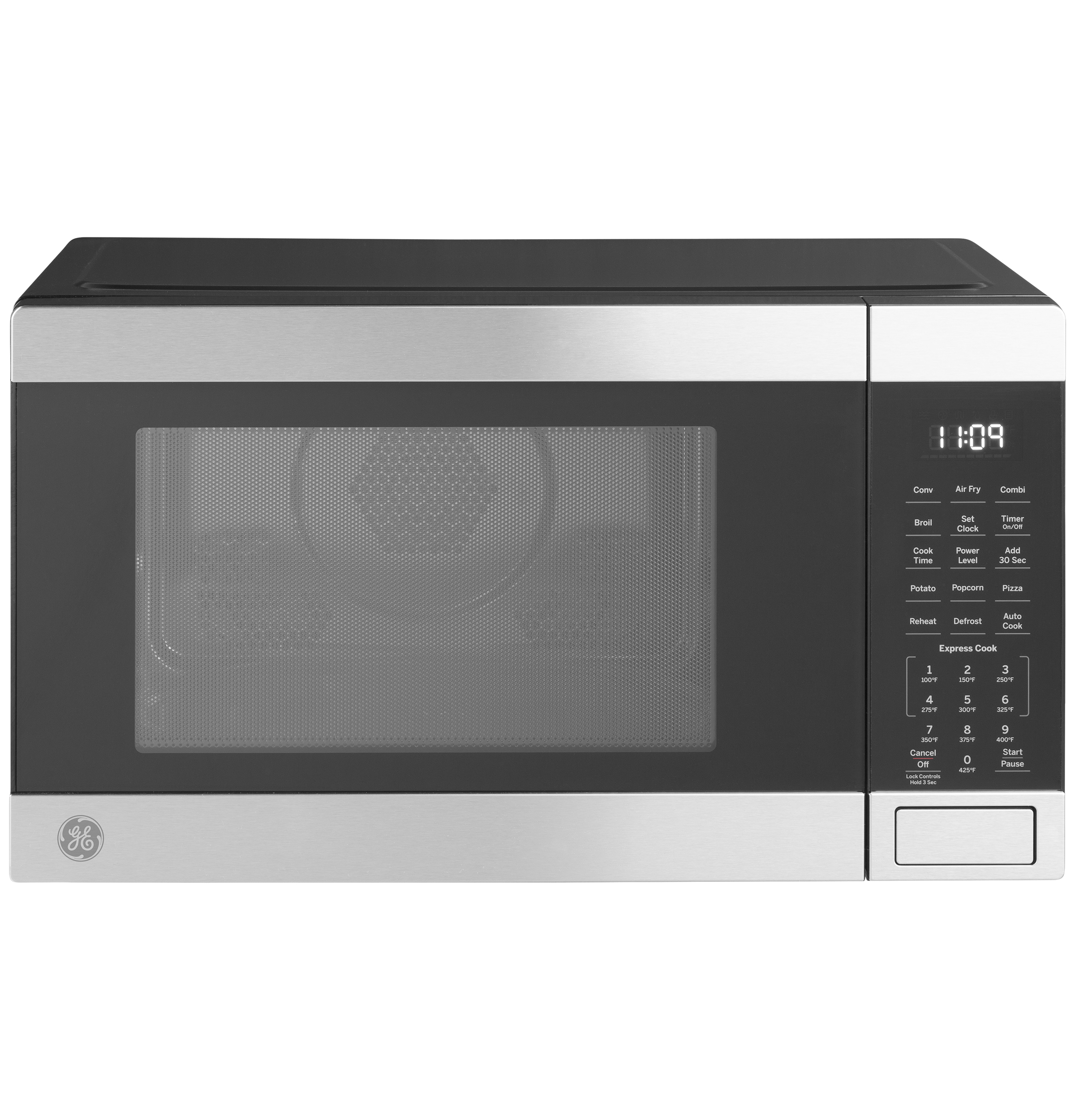 GE 1.0 Cu. Ft. Capacity Countertop Convection Microwave Oven with Air Fry Stainless Steel JES1109RRSS Picture 1