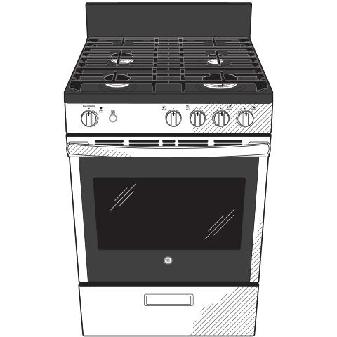 24" Steam Clean Free-Standing/Slide-in Gas Range JGAS640RMSS