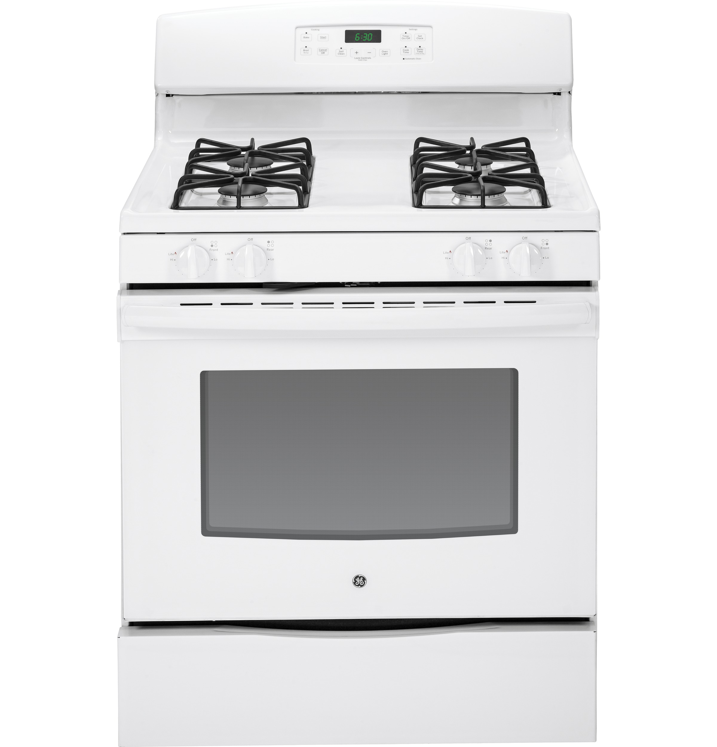 GE 30" Free-Standing Gas Range White on White JGB630DEFWW Picture 1