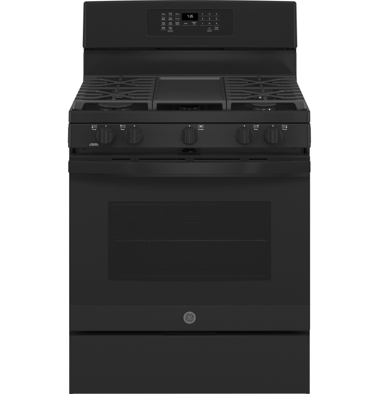 GE 30" Free-Standing Gas Convection Range with No Preheat Air Fry Black JGB735DPBB Picture 1