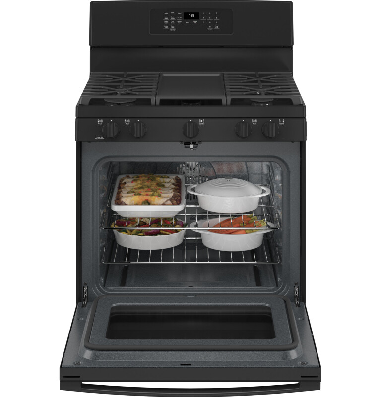 30" Free-Standing Gas Convection Range with No Preheat Air Fry JGB735DPBB