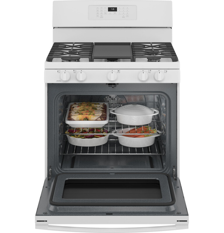 30" Free-Standing Gas Convection Range with No Preheat Air Fry JGB735DPWW