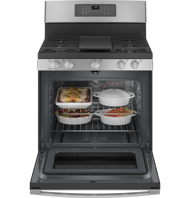 30" Free-Standing Gas Convection Range with No Preheat Air Fry JGB735SPSS