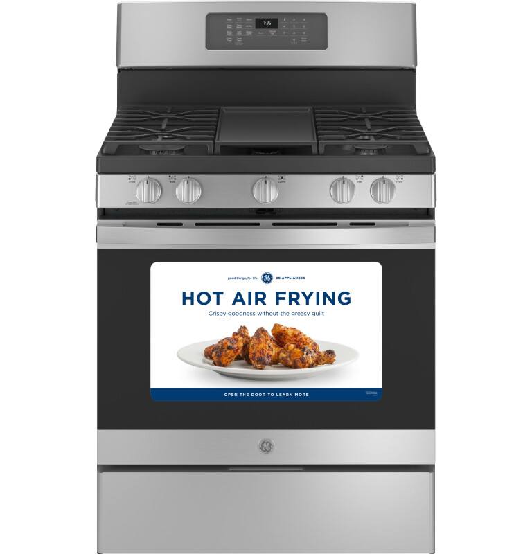 30" Free-Standing Gas Convection Range with No Preheat Air Fry JGB735SPSS