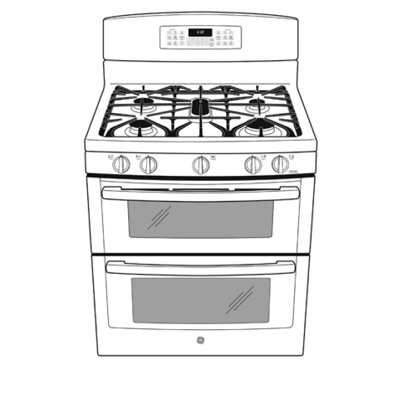 30" Free-Standing Gas Double Oven Range JGB850DEFWW